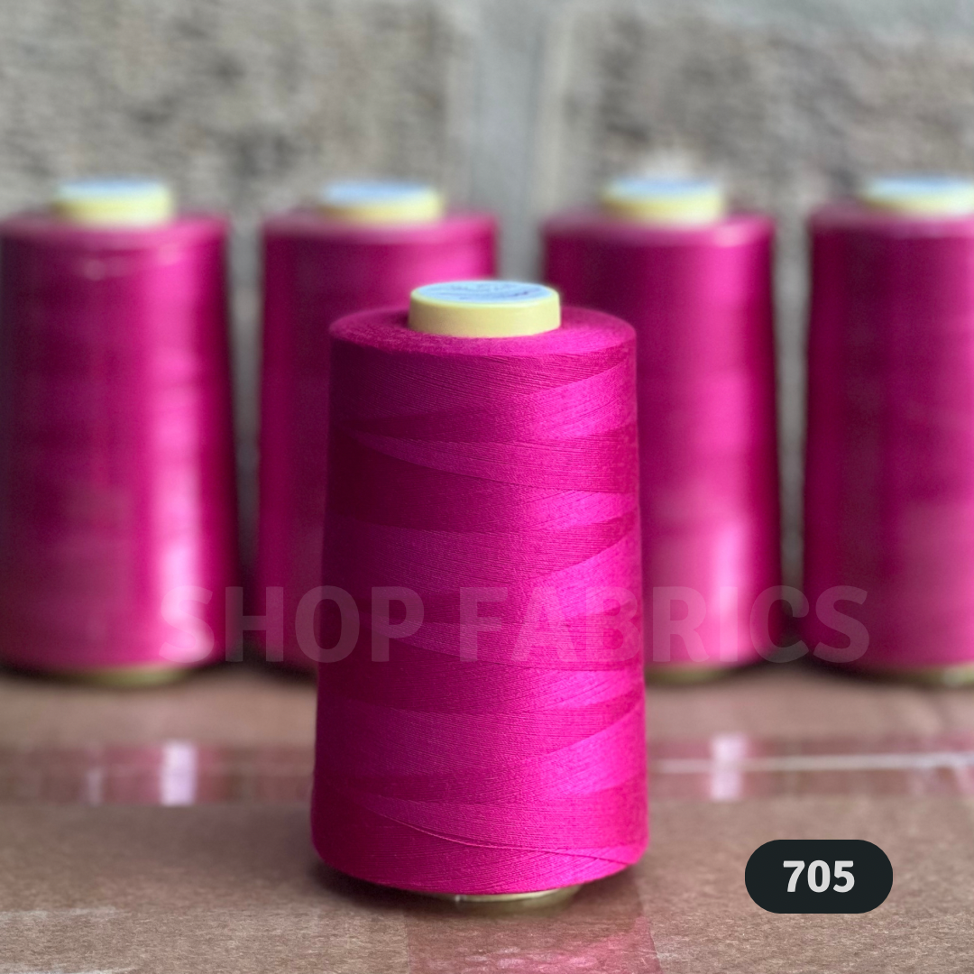 4 green overlock thread cones 5000 yards 120s spun polyester colour 736
