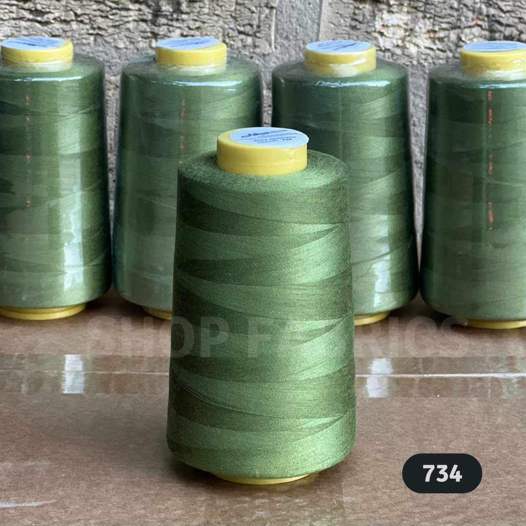 4x Overlocking 5000 Yards Thread Cones 120s Spun Polyester - #734