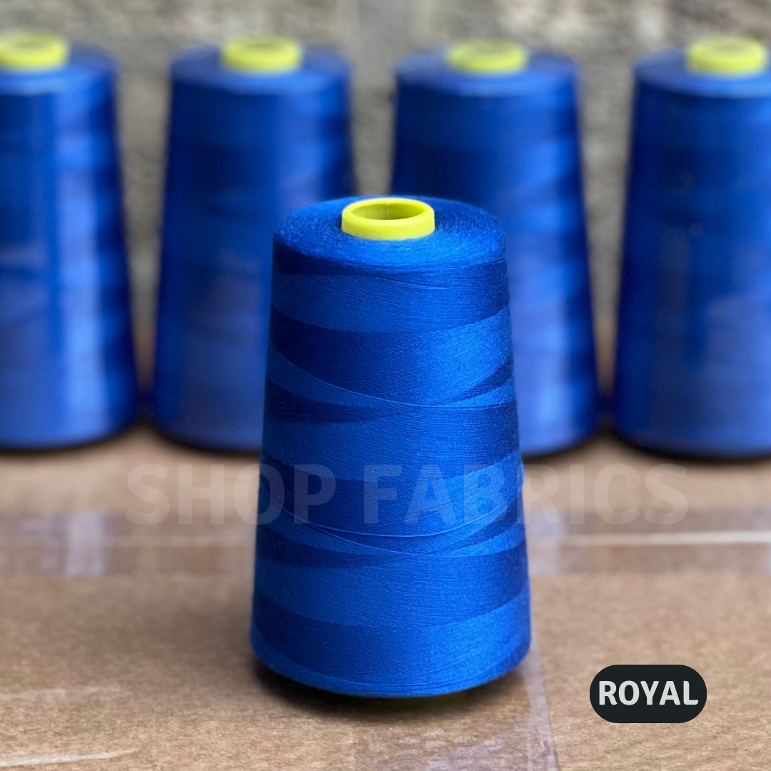 4x Overlocking 5000 Yards Thread Cones 120s Spun Polyester - Royal