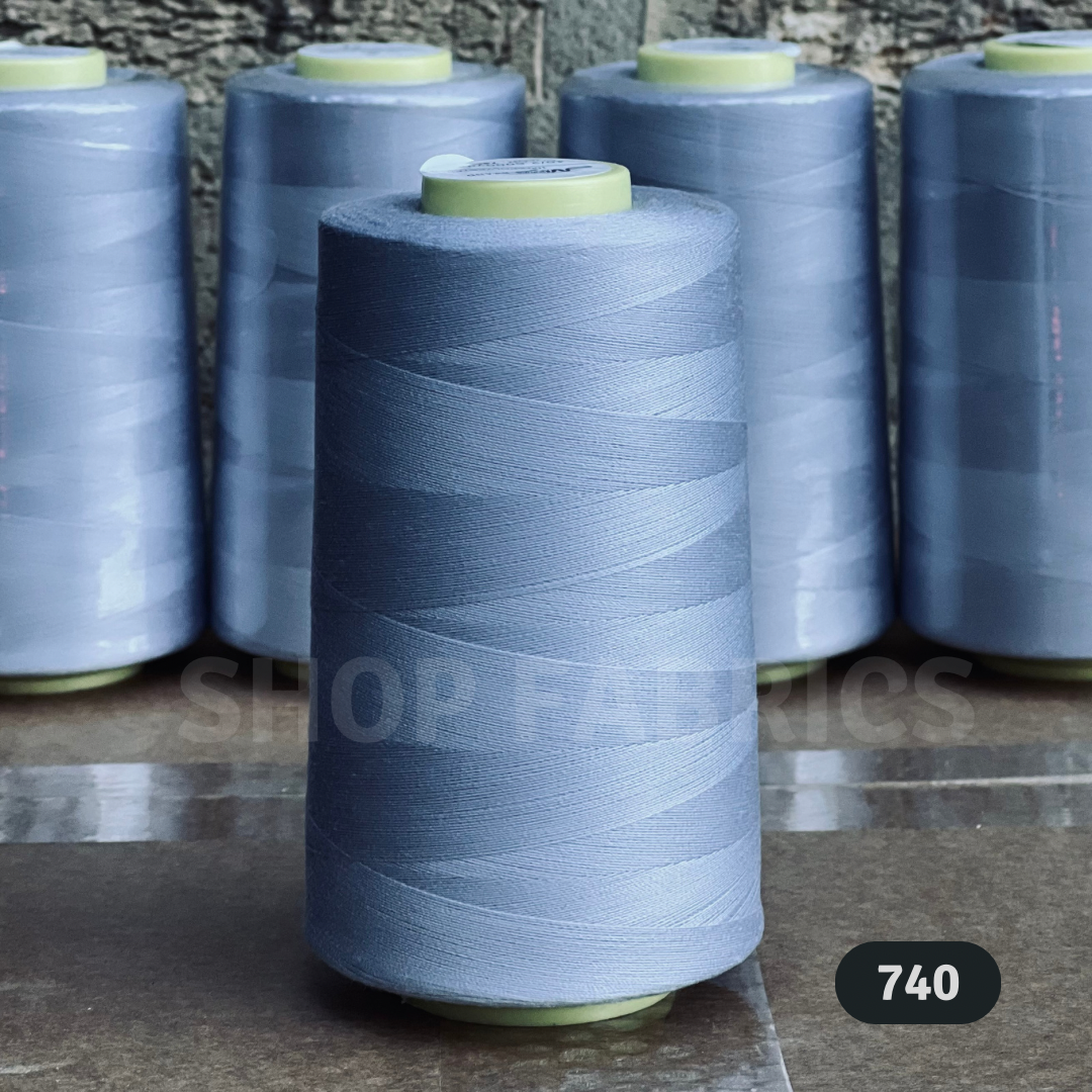 4 bluish grey overlock thread cones 5000 yards 120s spun polyester colour 777