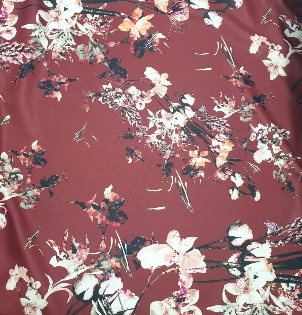 3 metres multi colour floral print scuba stretch jersey fabric 58 inches wide