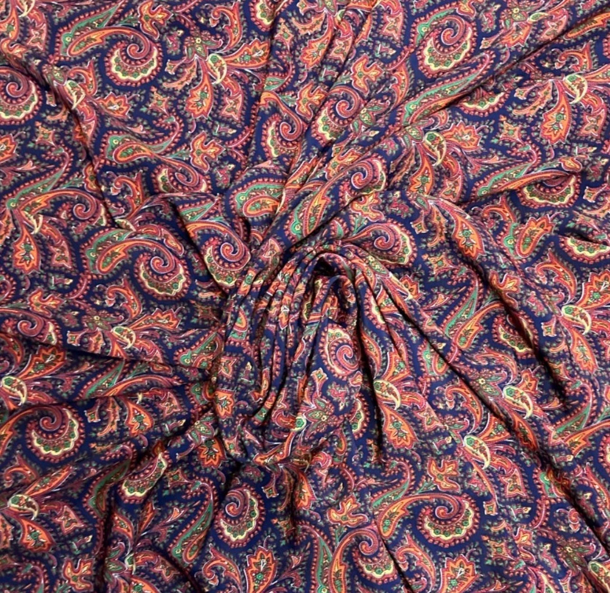 3 metres multi colour chains print woven crepe de chine fabric 58 inches wide