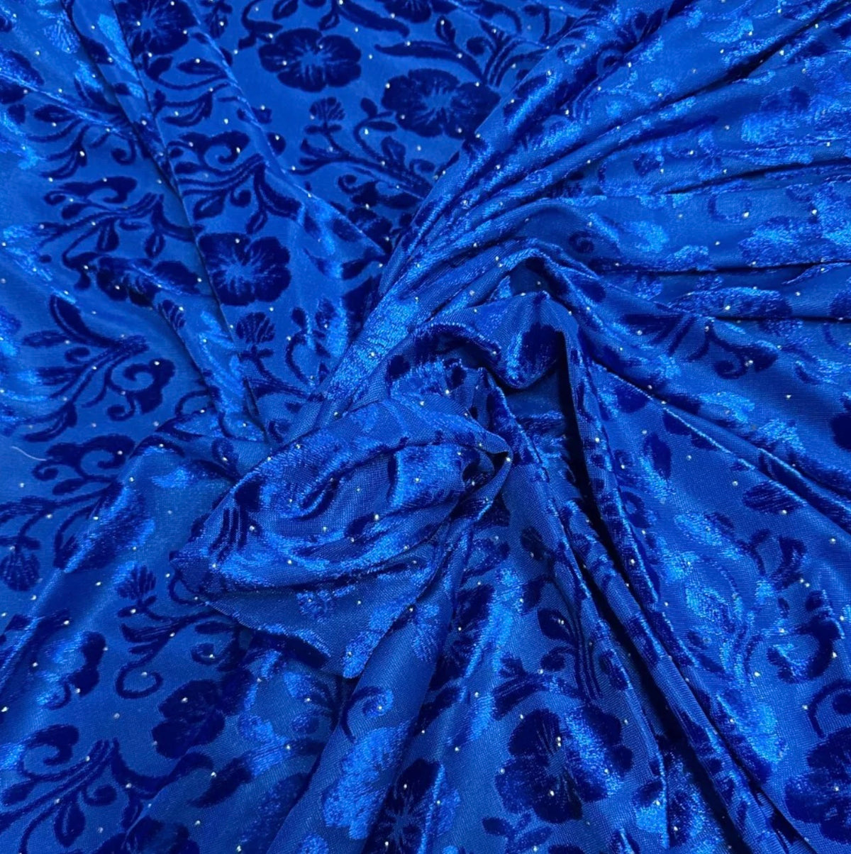 3 metres floral burnout velvet palachi fabric with stones 58 inches wide