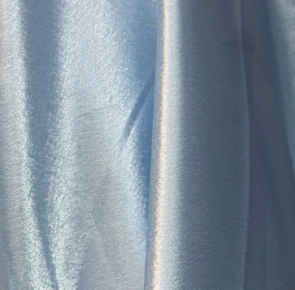 Plain sky blue crepe back satin fabric
