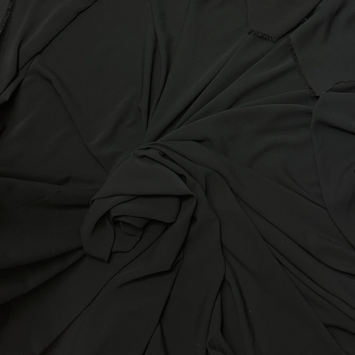 Plain black soft bubble crepe fabric