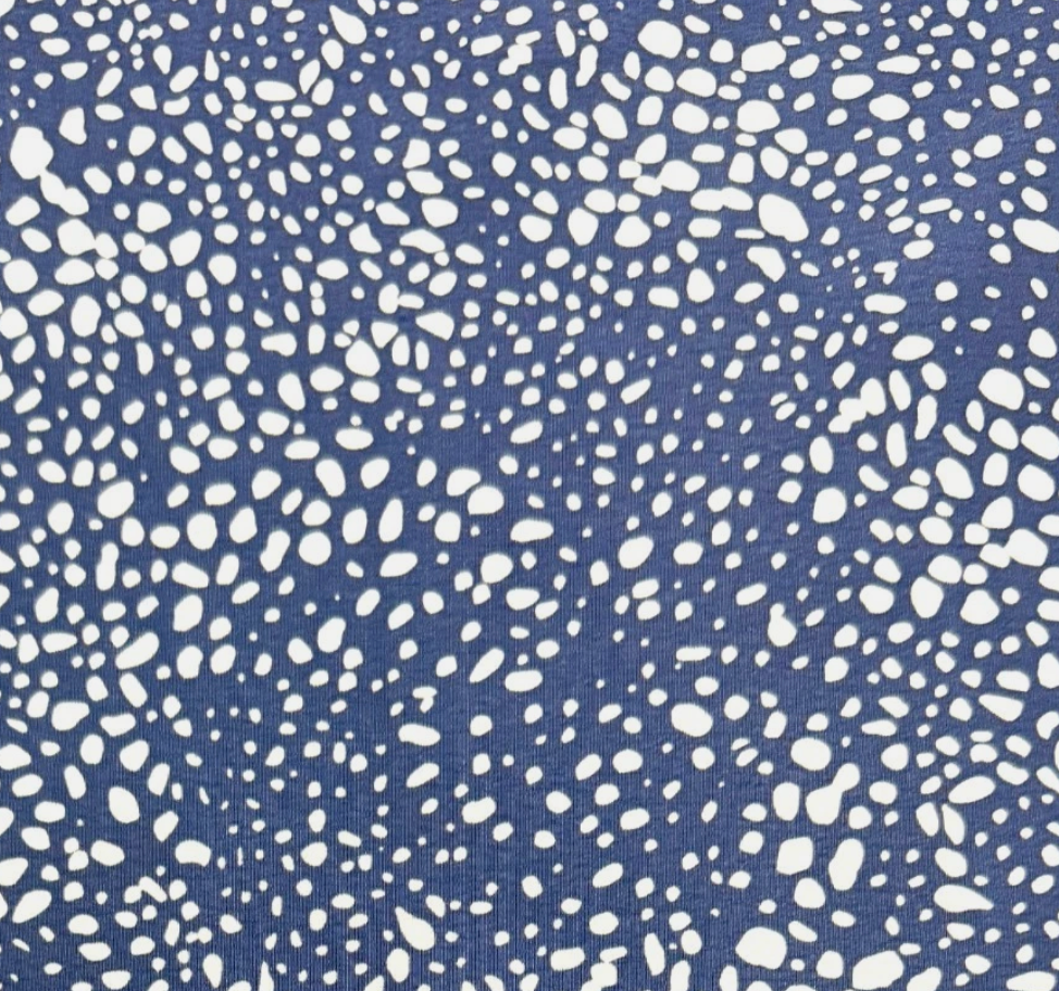 3 Metres Woven Crepe De Chine Fabric (58 Inches) - Printed Multi Colour Blue