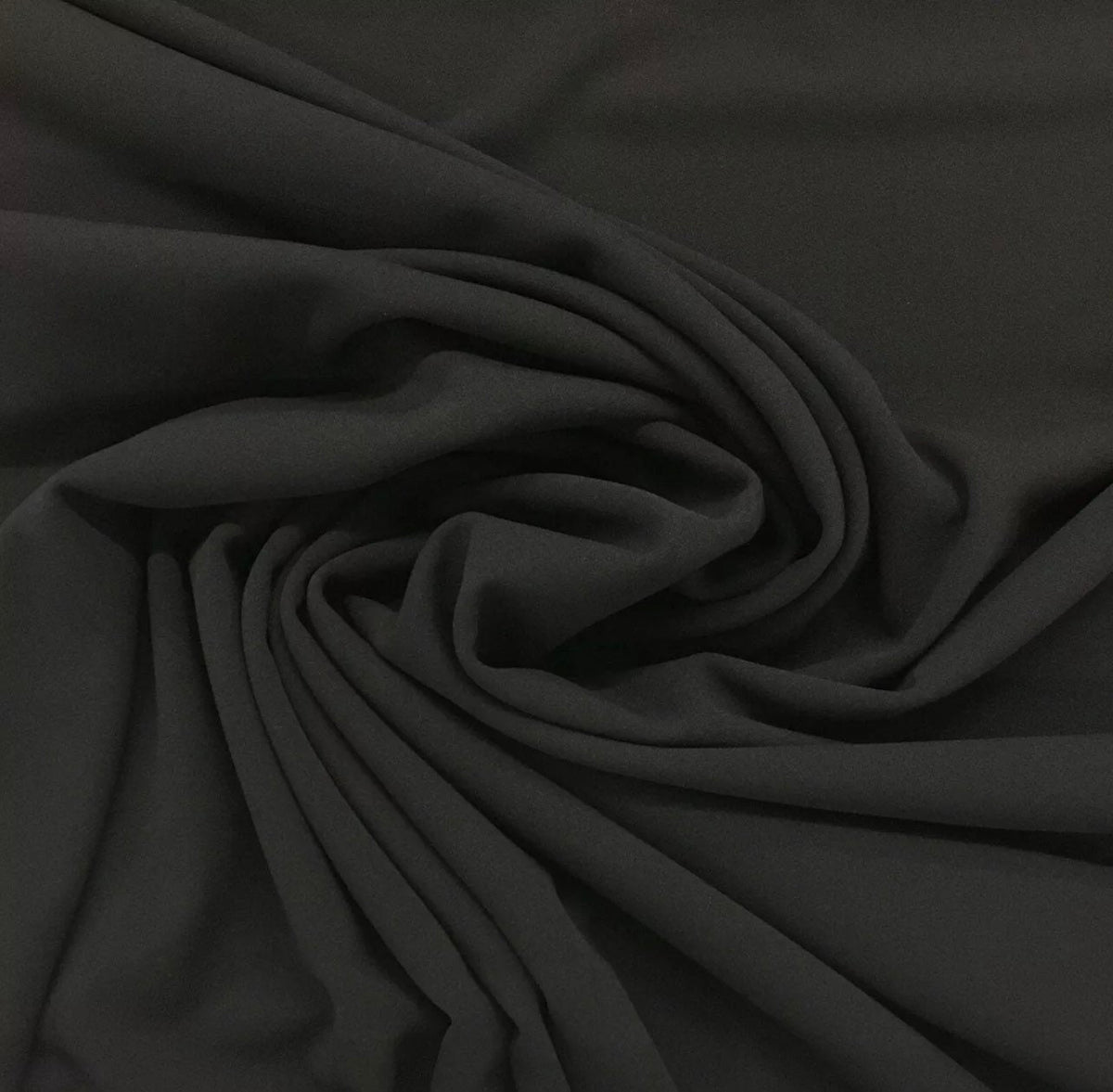 plain black scuba crepe stretch jersey fabric 58 inches wide per metre