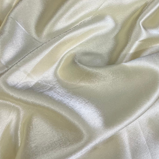 Plain cream crepe back satin fabric