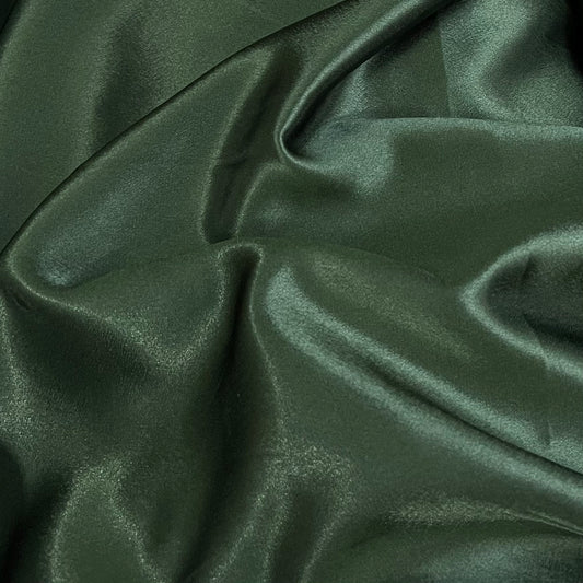 Plain green crepe back satin fabric