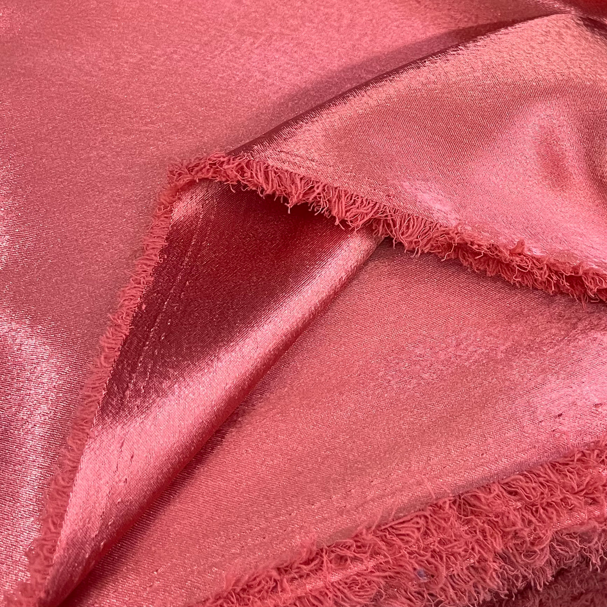 Plain rose dark peach crepe back satin fabric