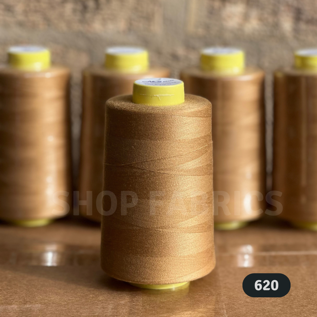 Overlocking thread 5000 yard cones, Tan (#620), pack of 4