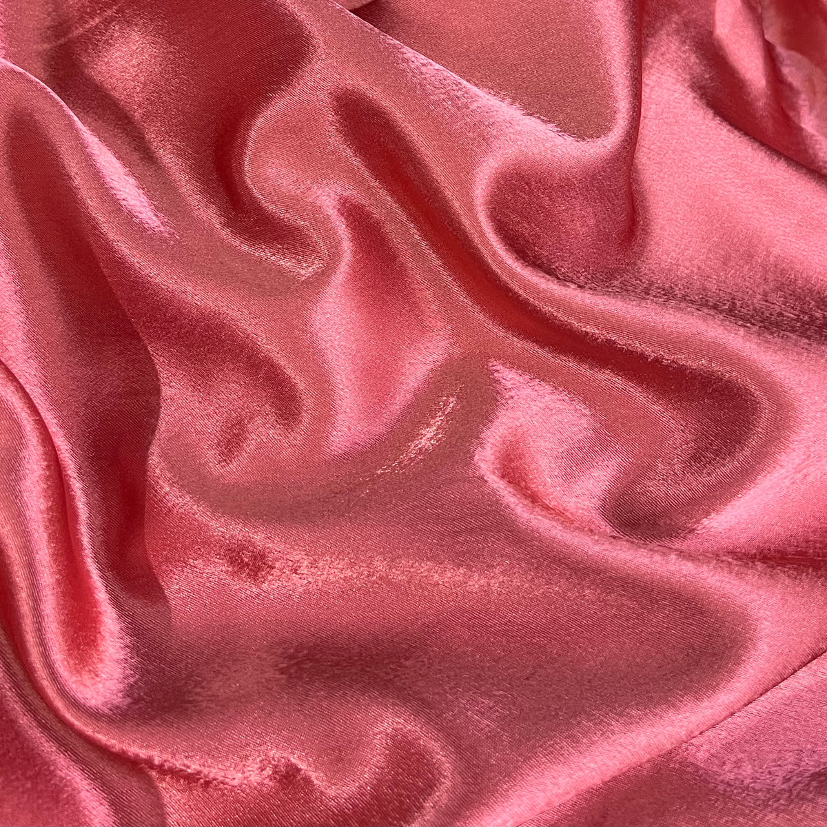 Plain rose dark peach crepe back satin fabric