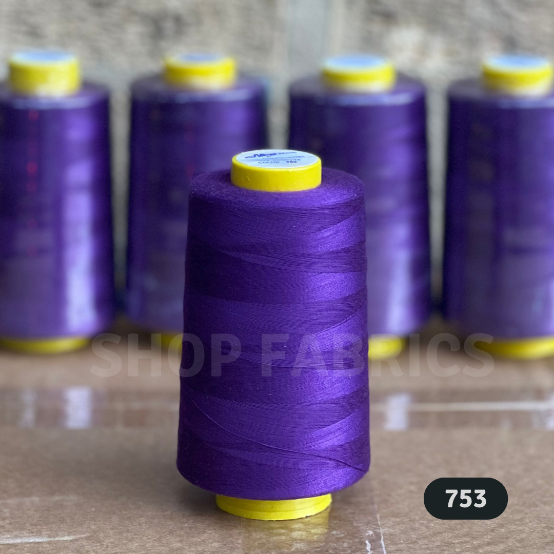 4 blue overlock thread cones 5000 yards 120s spun polyester colour 802