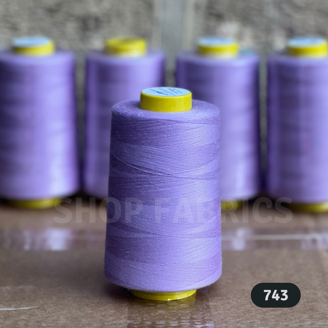 4 purple overlock thread cones 5000 yards 120s spun polyester colour 753