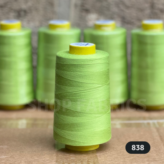 4x Overlocking 5000 Yards Thread Cones 120s Spun Polyester - #838 Green
