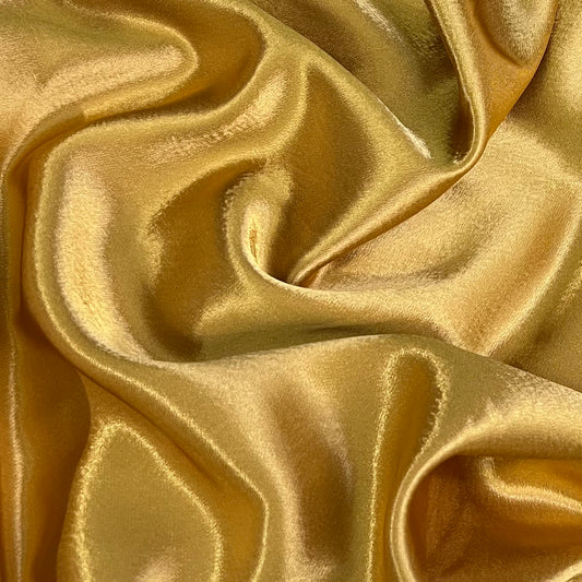 Plain gold crepe back satin fabric