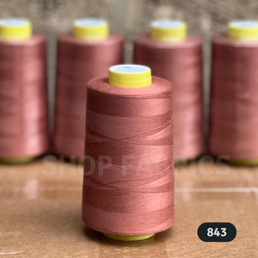 4 grey overlock thread cones 5000 yards 120s spun polyester colour 2374