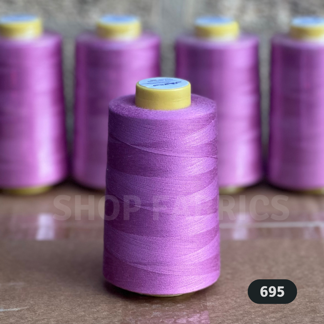 4 green overlock thread cones 5000 yards 120s spun polyester colour 737