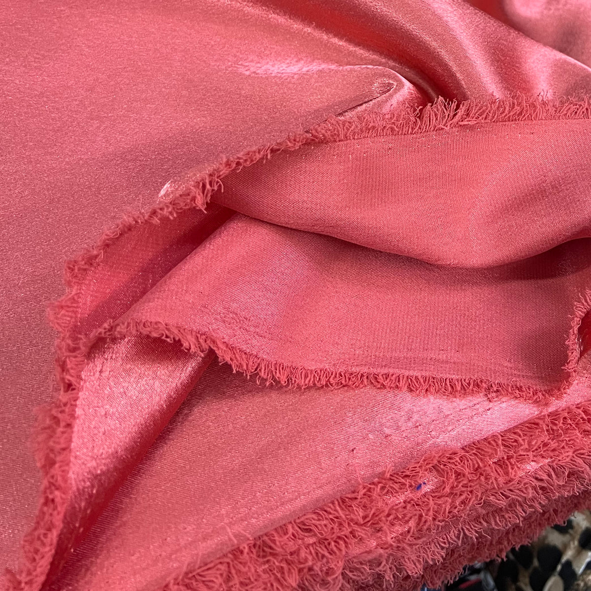 Plain rose dark peach crepe back satin fabric