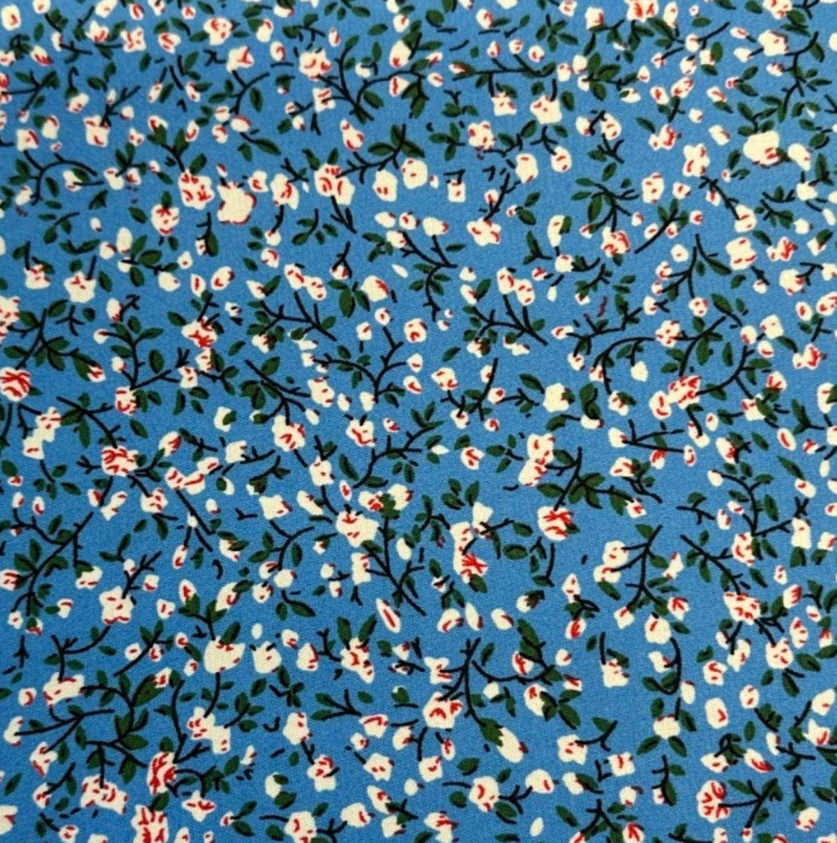 3 metres blue floral woven crepe de chine fabric 58 inches wide