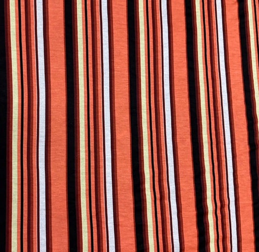 3 metres multi colour stripe viscose elastane single jersey fabric 58 inches wide