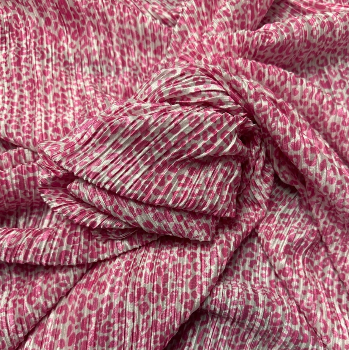 3 metres white orange leopard plisse pleated crinkle soft satin fabric 58 inches