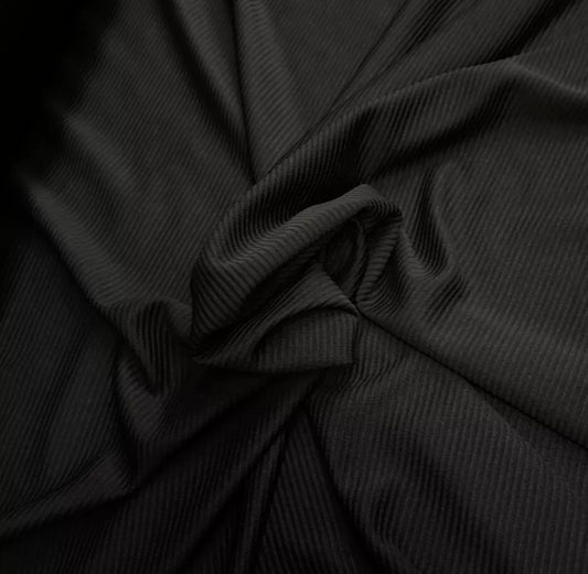 3 Metres Soft Handled Ottoman Jersey Rib Fabric (58 Inches) - Black