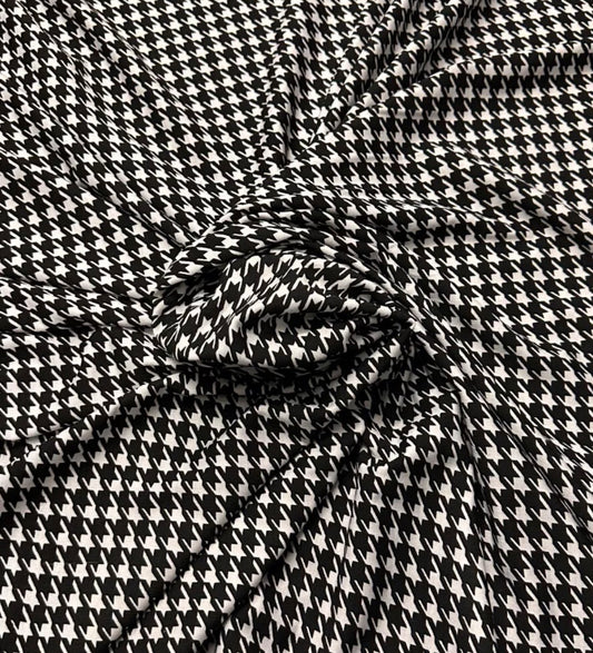 3 metres houndstooth print 1 viscose elastane single jersey fabric 58 inches wide
