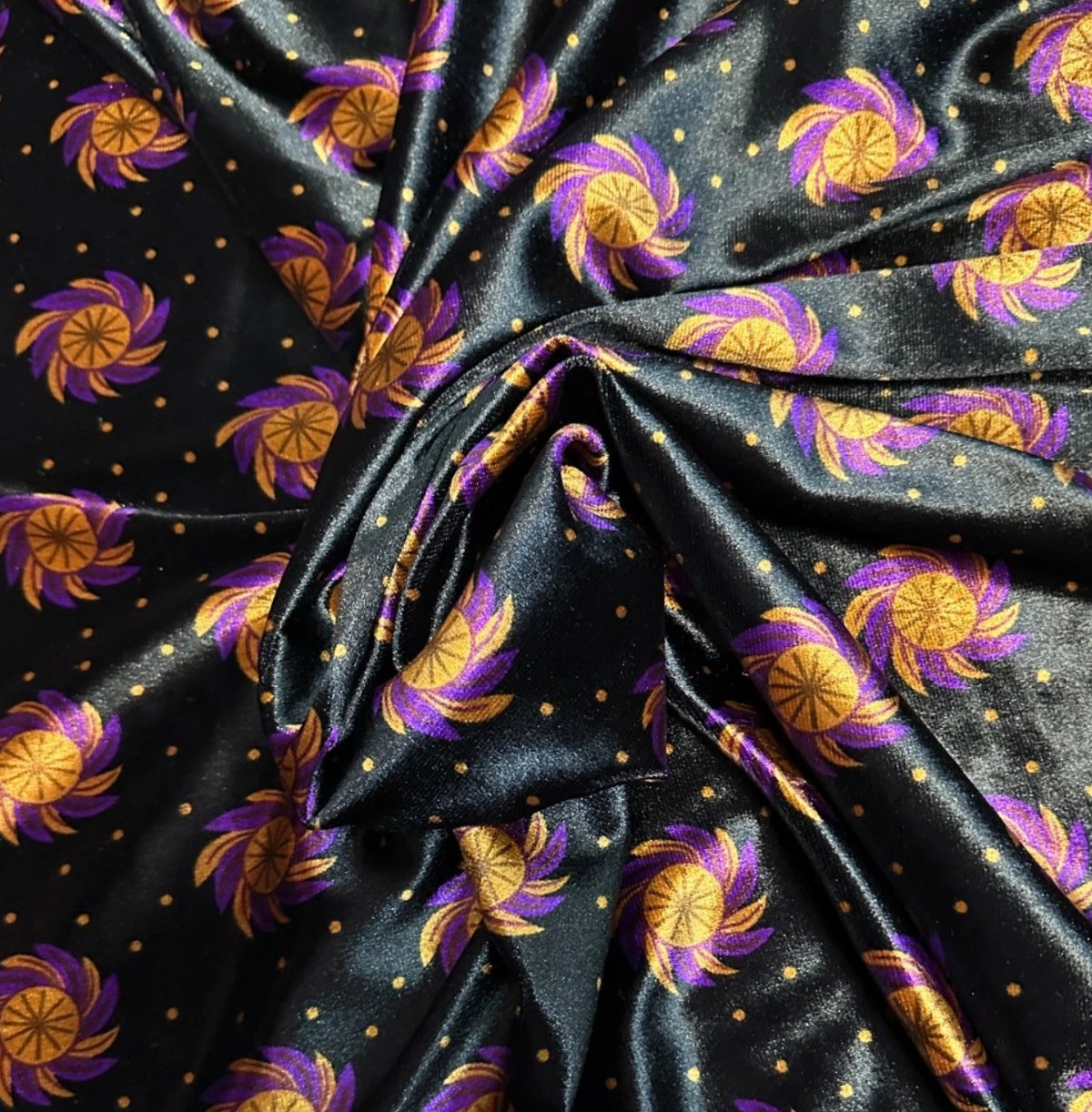 3 metres plum floral velvet spandex stretch fabric 58 inches wide