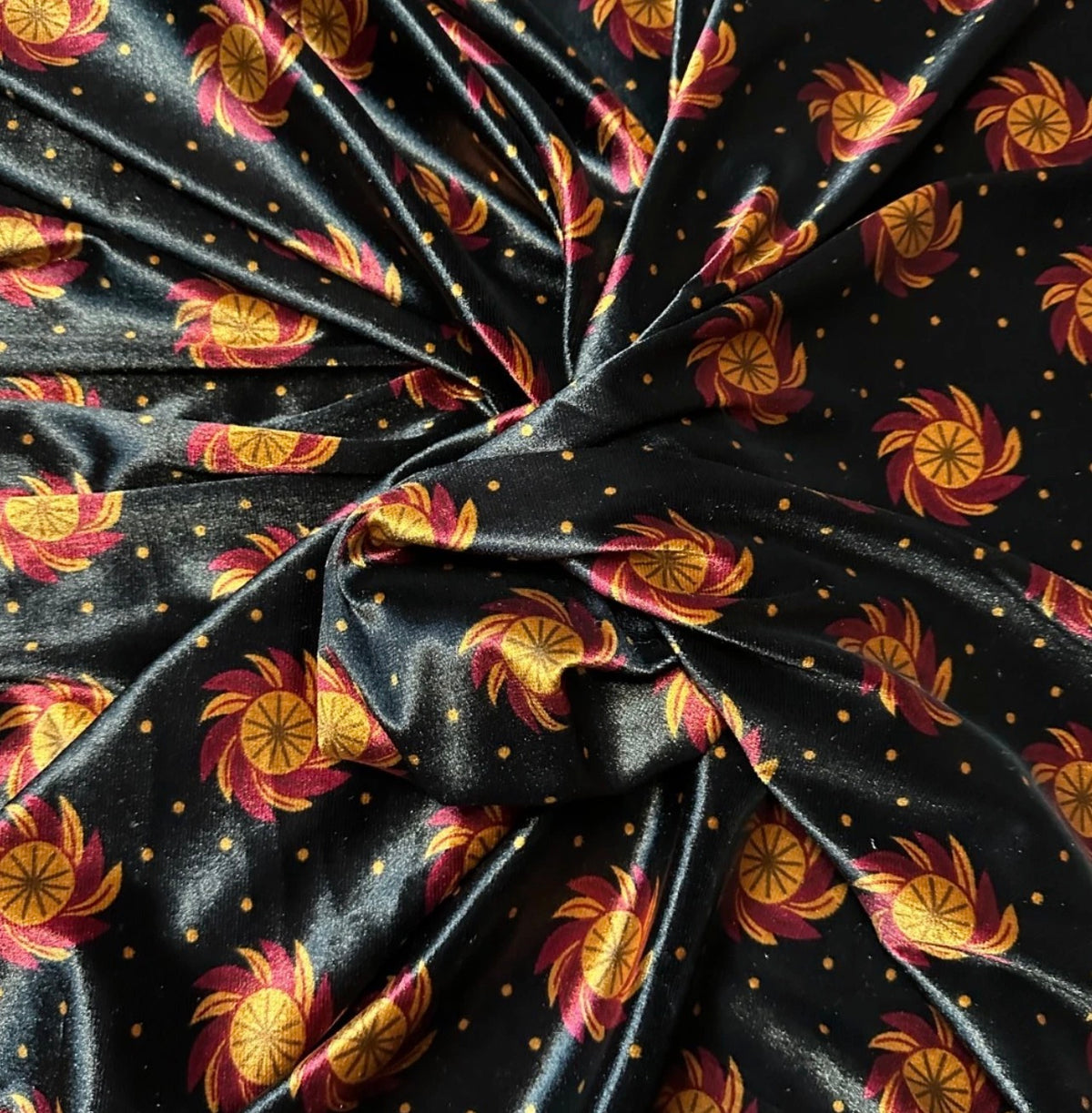 3 metres black purple floral velvet spandex stretch fabric 58 inches wide