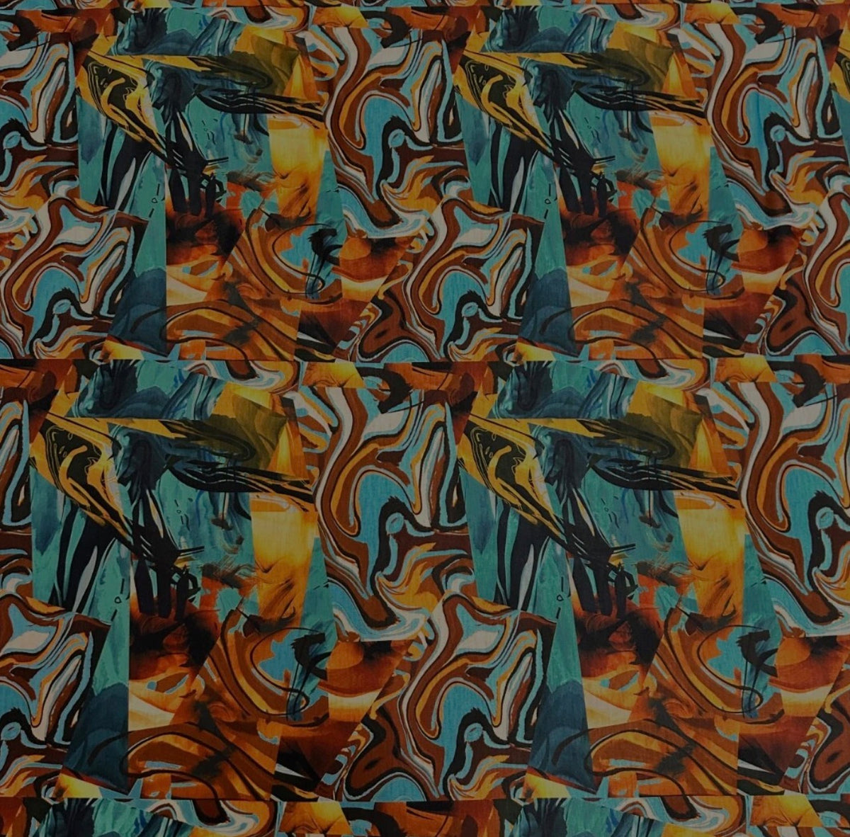 3 metres black random print spun poly single jersey fabric 58 inches wide