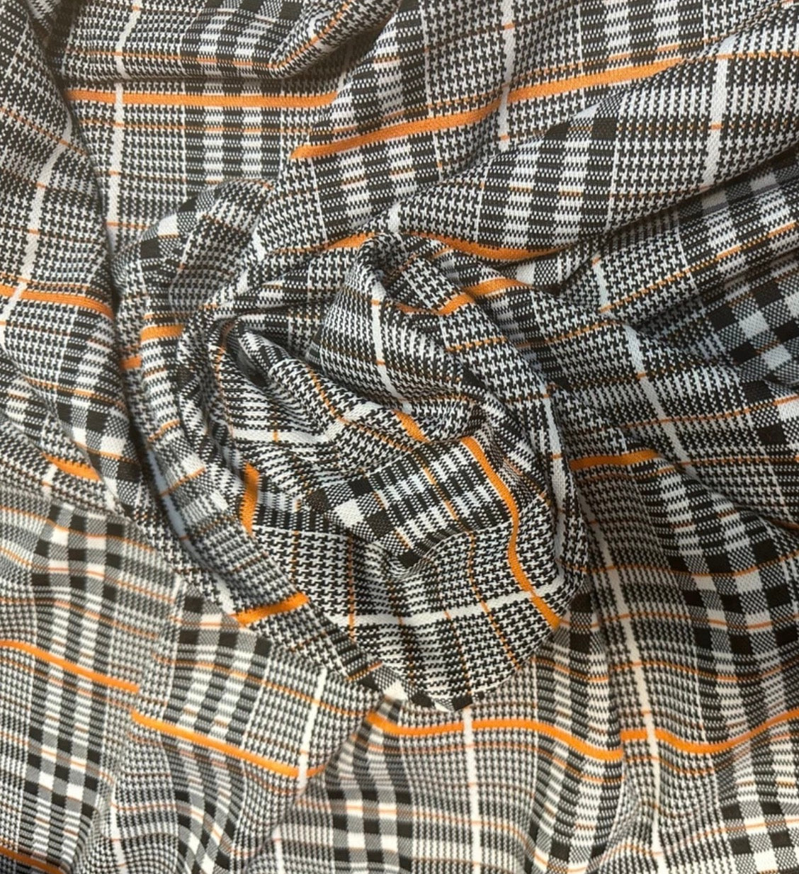 3 metres check print double jersey fabric 58 inches wide