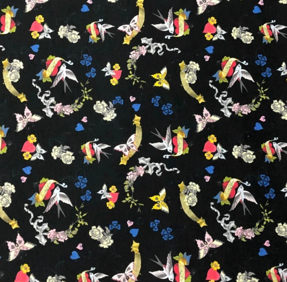 3 metres white blue multi colour spun poly single jersey fabric 58 inches wide