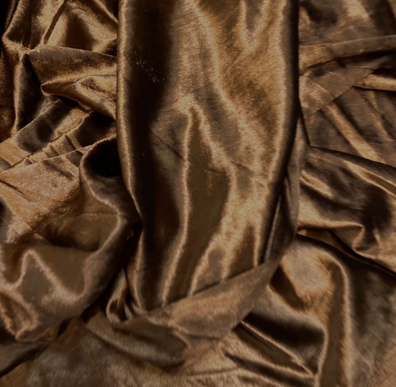 3 Metres Velour Velvet Spandex Stretch Fabric (58 Inches) - Plain Copper Brown