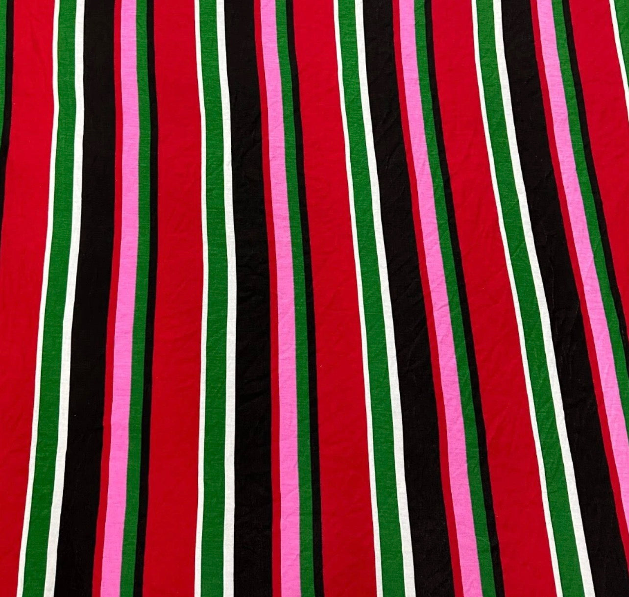 3 Metres Viscose Elastane Single Jersey Stretch Fabric (58 Inches) - Stripes Multi Coloured Print