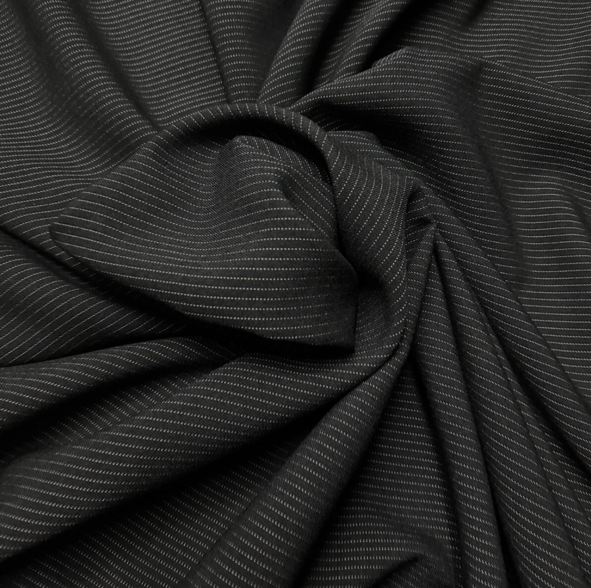 3 Metres Woven Twill Fabric (58 Inches) - Black Pinstripe