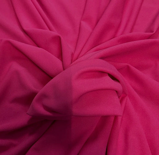 3 metres plain cerise pink scuba crepe stretch jersey fabric 58 inches wide