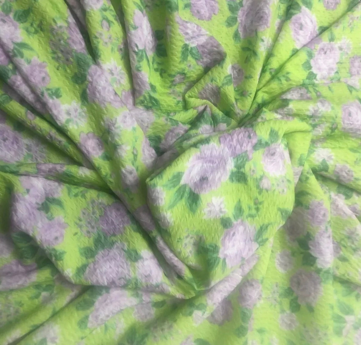 3 metres green waffle texture double jersey jacquard fabric 58 inches wide