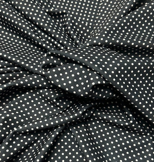3 metres black red polka dot scuba crepe jersey fabric 58 inches wide