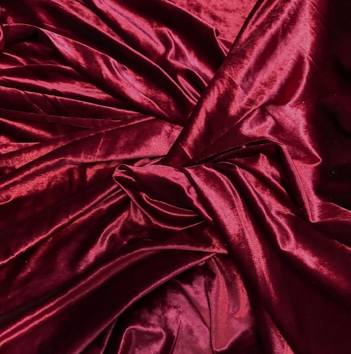 Plain burgundy velour velvet spandex stretch fabric