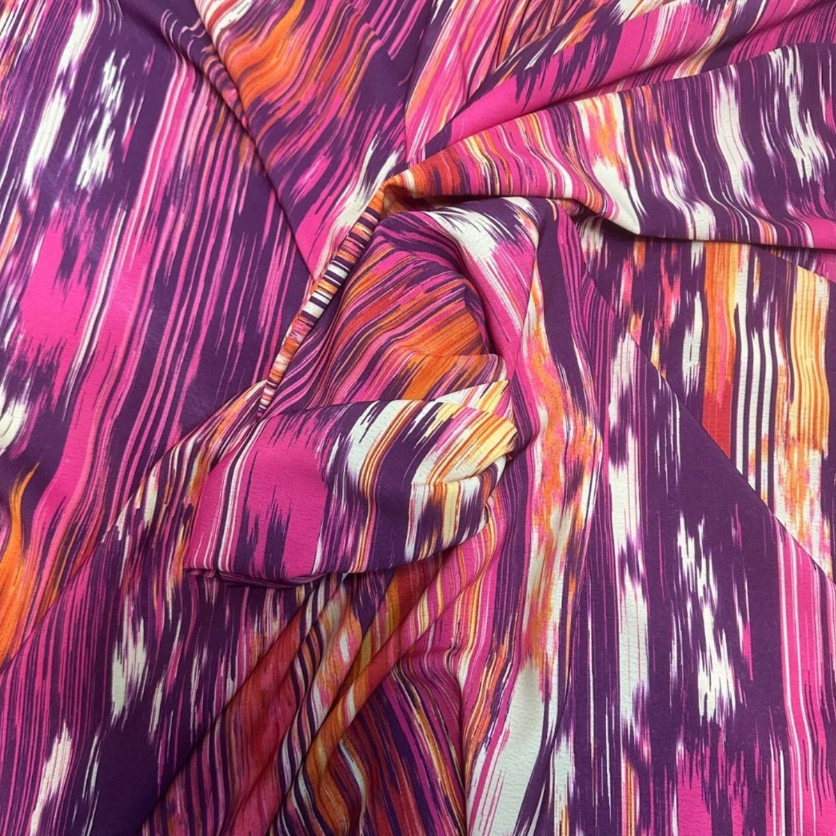 3 metres green multi coloured floral woven crepe de chine fabric 58 inches wide