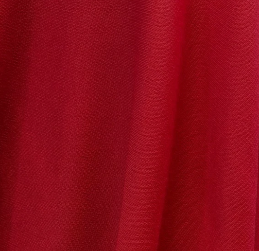Plain red Ponte Roma double jersey fabric