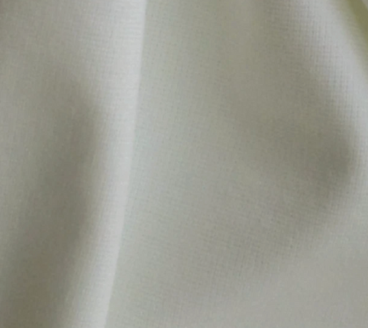 Plain ivory Ponte Roma double jersey fabric