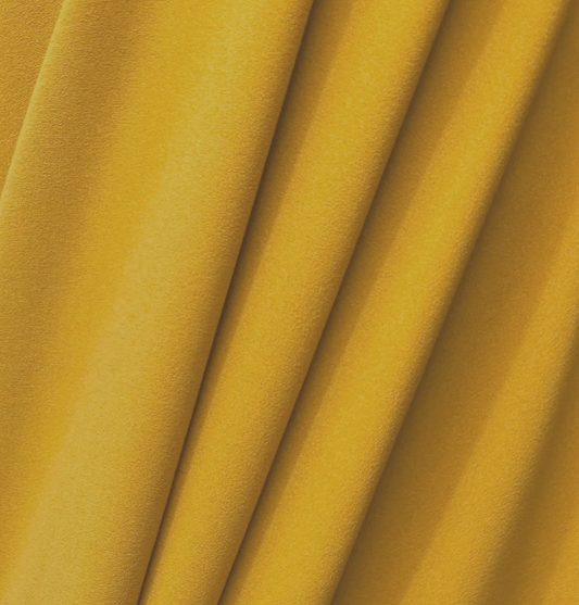 Plain mustard Ponte Roma double jersey fabric