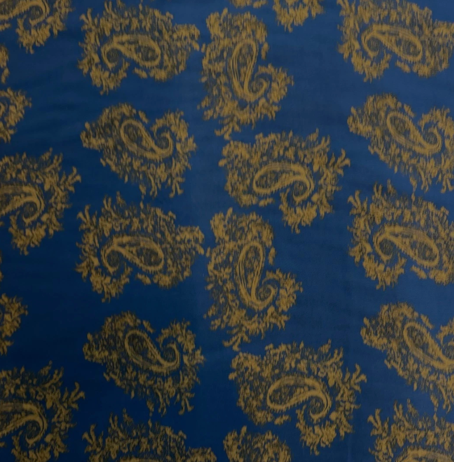 3 Metres Soft Cotton Viscose Fabric (58 Inches) - Paisley Print Blue