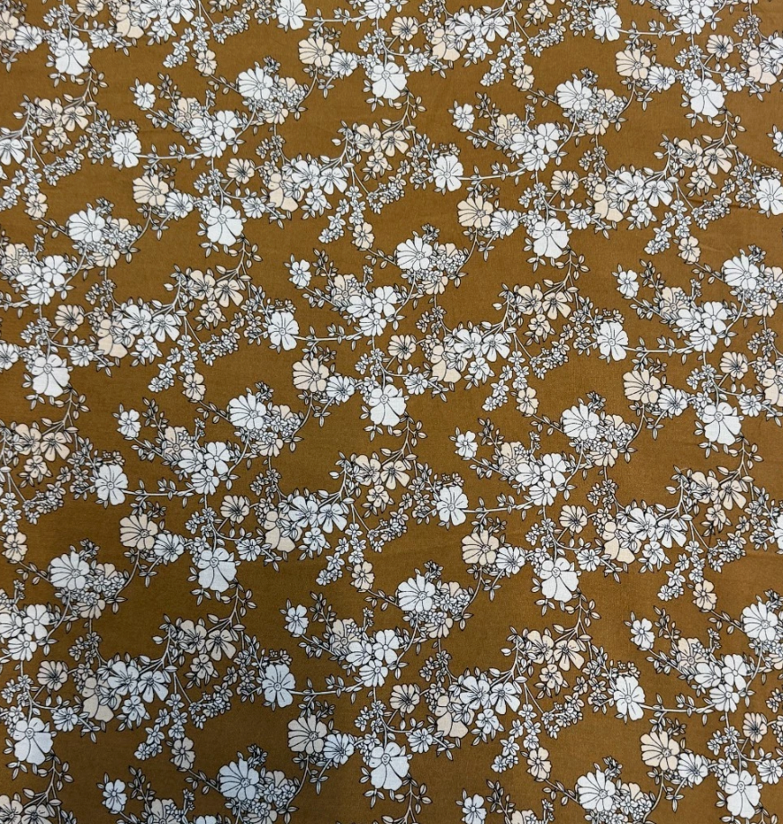 3 Metres Soft Cotton Viscose Fabric (58 Inches) - Floral Print Multi Colour