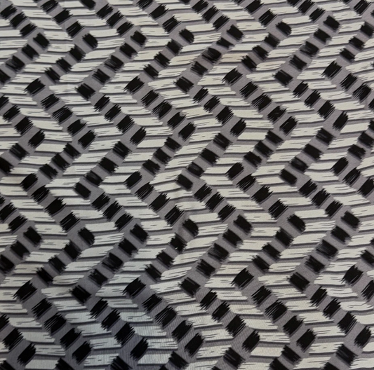 3 Metres Soft Cotton Viscose Fabric (58 Inches) - Grey ZigZag Print