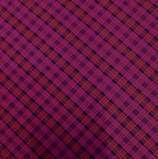 3 Metres Woven Crepe De Chine Fabric (58 Inches) - Printed Pink Check