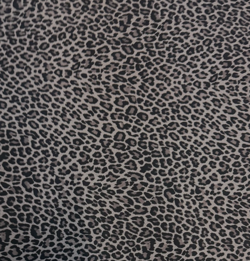 3 Metres Woven Crepe De Chine Fabric (58 Inches) - Mocha Animal Printed
