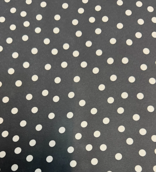 3 Metres Woven Crepe De Chine Fabric (58 Inches) - Black White Polka Dots